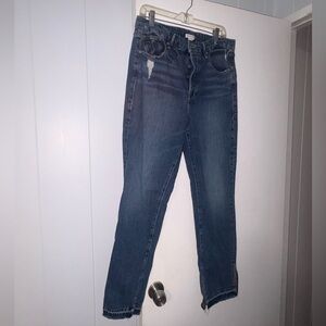 Good American Dark Blue Straight Leg Jeans, 14/32